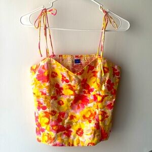 Old Navy Yellow and Orange Sleeveless Crop Camisole